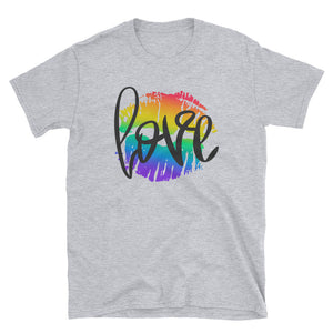 Rainbow Lip Love LGBT Pride Short-Sleeve Unisex T-Shirt, LBGT Day Shirt, Gay Shirt, Lesbian Shirt