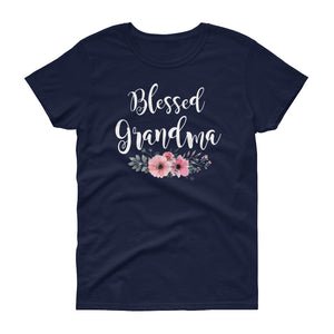 Personalized Blessed Grandma Shirt, Funny Grandmother Gift Women's short sleeve t-shirt