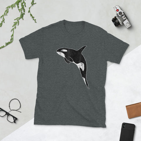 Image of Killer Whale T-Shirt Orca Aquatic Sea Ocean Distressed Short-Sleeve Unisex T-Shirt