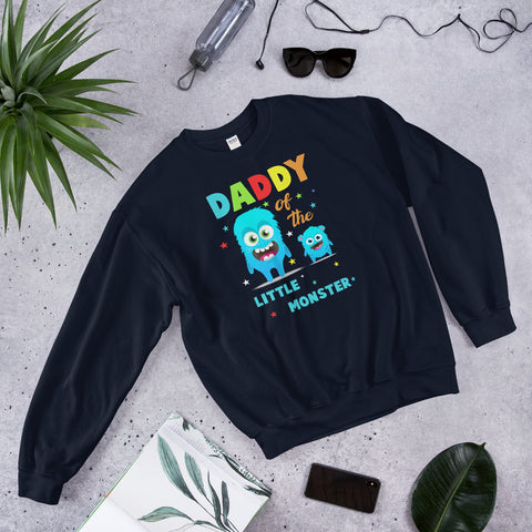 Image of Daddy Of The Little Monster Sweatshirt, Funny Sweatshirt Gift For Daddy in Father's Day