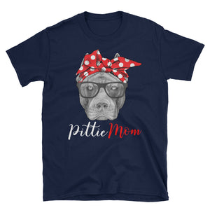 Personalized Pittie Mom Short-Sleeve Unisex T-Shirt, Cute Pittie Lover For Dog Mom