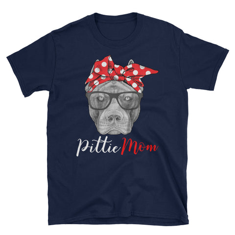 Image of Personalized Pittie Mom Short-Sleeve Unisex T-Shirt, Cute Pittie Lover For Dog Mom