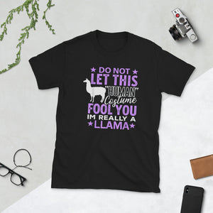 Human Costume I'm Really Llama Halloween Short-Sleeve Unisex T-Shirt
