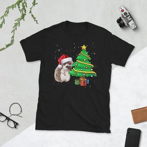 Christmas Hedgehogs Tree Light Christmas Short-Sleeve Unisex T-Shirt