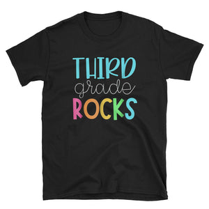 Third Grade Rocks Short-Sleeve Unisex T-Shirt, Funny Teacher T-shirt