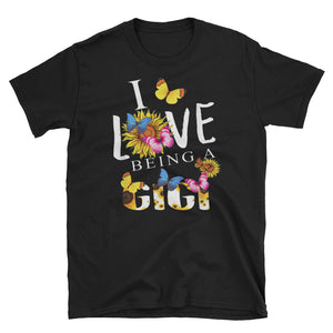 Personalized I Love Being A GiGi Flower Unisex Softstyle T-Shirt, Mother's Day Gift For Grandma, GiGi, Mom, Aunt
