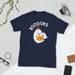 Booooks Book Ghost Halloween Short-Sleeve Unisex T-Shirt