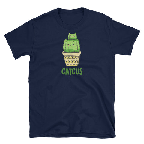 Image of Cute Catcus Cactus Cat Short-Sleeve Unisex T-Shirt, Cactus Lover Shirt, Cat Lover Shirt