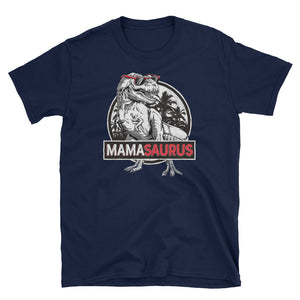 Personalized Vintage MamaSaurus, Funny Mama Dinosaurus Short-Sleeve Unisex T-Shirt, Funny T-shirt For Mom, Mama