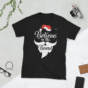 Believe In the Beard Christmas Short-Sleeve Unisex T-Shirt