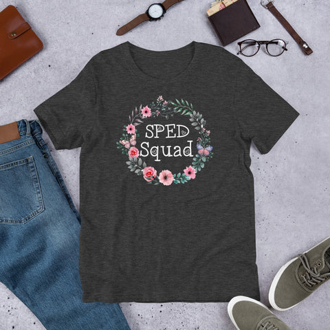 Image of SPED Squad Floral Short-Sleeve Unisex T-Shirt, Floral T-shirt For Women