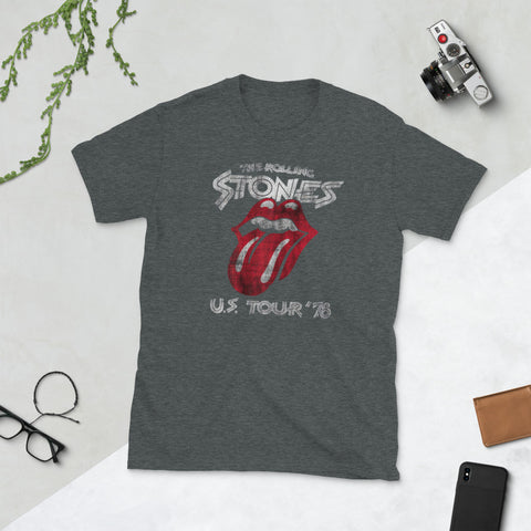 Image of Rolling Stones Women's US Tour 78 Girls and Jr Black Short-Sleeve Unisex T-Shirt