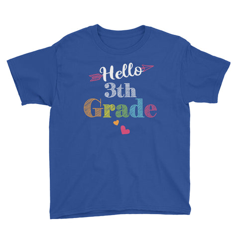 Image of Hello 3th Grade Youth Short Sleeve T-Shirt / Back To School Shirt / Team 3th Grade