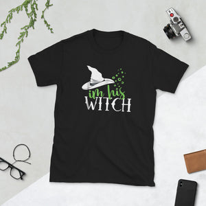 I'm His Witch Shirt Matching Halloween Short-Sleeve Unisex T-Shirt