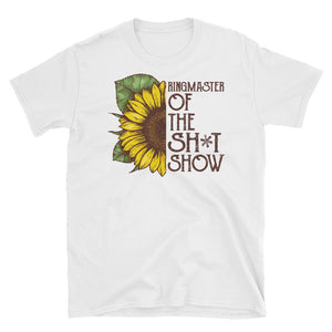Funny Ring Master Of The Shit Show Short-Sleeve Unisex T-Shirt, Sunflower Watercolor Shirt
