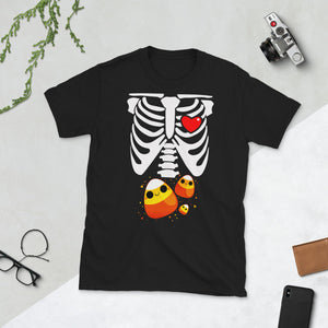 Skeleton Ribs Halloween Candy Unicorn Food Costume Short-Sleeve Unisex T-Shirt