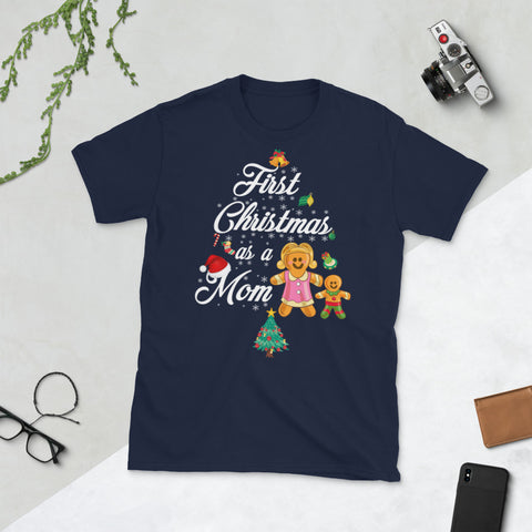 Image of First Christmas As A Mom Christmas Mother Short-Sleeve Unisex T-Shirt