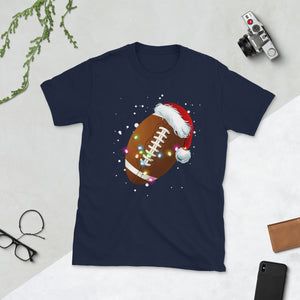 Football Christmas Football Santa Hat Christmas Short-Sleeve Unisex T-Shirt