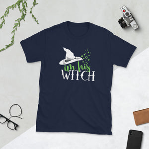 I'm His Witch Shirt Matching Halloween Short-Sleeve Unisex T-Shirt