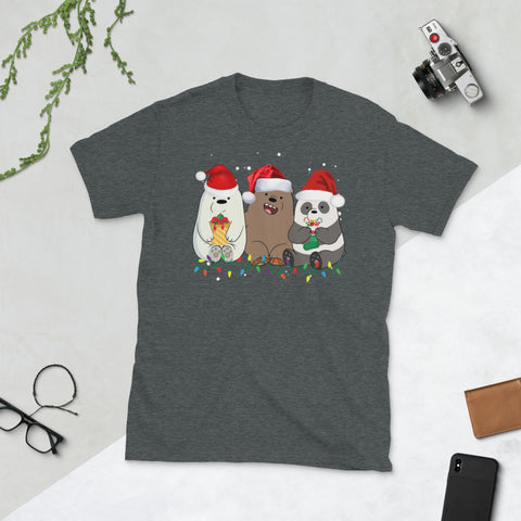 Image of Bear Celebrates Christmas Christmas Bear Short-Sleeve Unisex T-Shirt