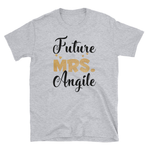 Image of Personalized Future Mrs Lastname Boyfriend Short-Sleeve Unisex T-Shirt, Wife Shirt, Wedding Shirt For Wife
