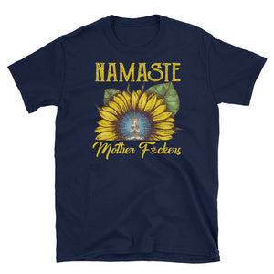 Funny Sunflower Namaste Yoga Short-Sleeve Unisex T-Shirt, Watercolor Sunflower T-shirt For Women