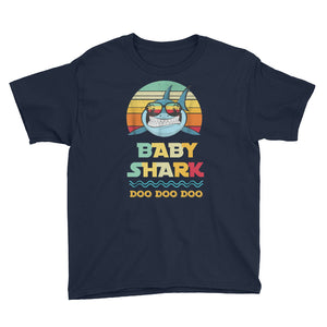 Cute Vintage Baby Shark Doo Doo Doo Youth Short Sleeve T-Shirt, Cute Matching Family Shark For Kids Youth T-shirt