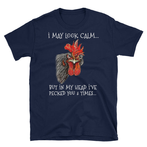 Image of I May Lock Calm Short-Sleeve Unisex T-Shirt, Farmer Life Shirt, Funny Chicken Shirt