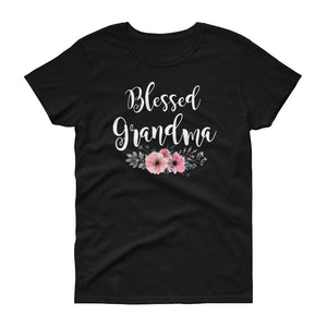 Personalized Blessed Grandma Shirt, Funny Grandmother Gift Women's short sleeve t-shirt