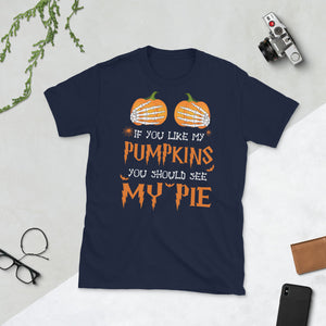 Funny Pumpkins  Boobs Halloween Short-Sleeve Unisex T-Shirt