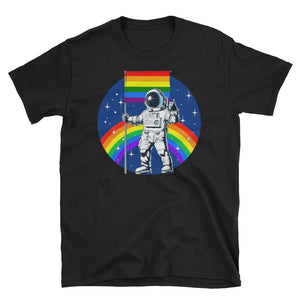 Gay Dad Rainbow Astronault LGBT Pride Short-Sleeve Unisex T-Shirt, LGBTQ Pride Shirt, Gay Pride, Lesbian Pride