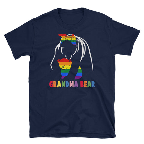Image of Personalized Gramdma Bear Short-Sleeve Unisex T-Shirt, Gay Pride, Lesbian Pride Equal Rigts Rainbow, Mommy Bear Shirt, Proud Mom LGBT Shirt