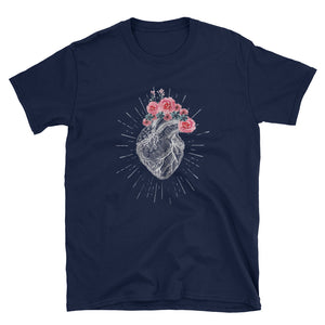 Anatomical Heart - Human heart with flowers Short-Sleeve Unisex T-Shirt