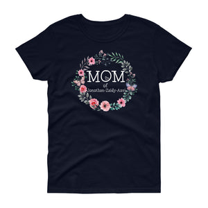 Personalized Mom Of Kids Names Ladies Heavy Cotton Short Sleeve T-Shirt, Mother's Day Gift For Mom