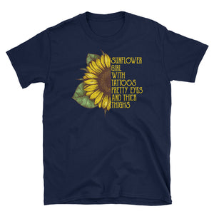 Sunflower Tattoos Girl Short-Sleeve Unisex T-Shirt, Sunflower Watercolor Shirt