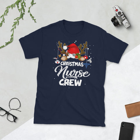 Image of Christmas Nurse Crew Hat Christmas Short-Sleeve Unisex T-Shirt