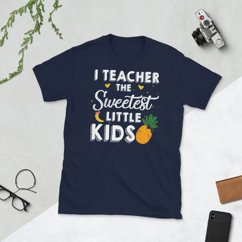 Image of I Teacher The Sweetest Little Kids Banana Pineapple Short-Sleeve Unisex T-Shirt