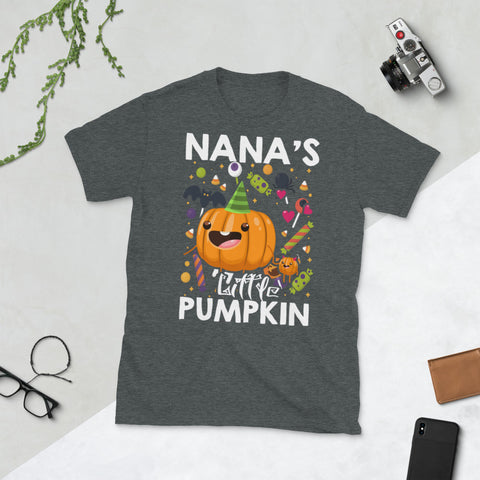 Image of Nanas Little Pumpkin Grandmother Grandma Halloween Short-Sleeve Unisex T-Shirt