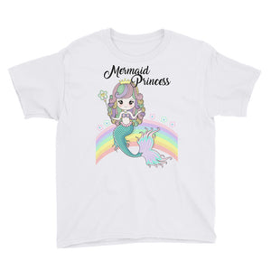 Mermaid Princess Daughter Birthday Party Outfit Youth Short Sleeve T-Shirt, Cute Birthday Shirt For Daughter Princess