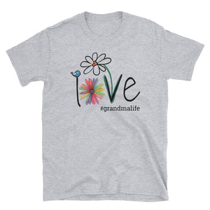 Floral Love Grandma Life Unisex Softstyle T-Shirt, Mother's Day Gift For Grandma