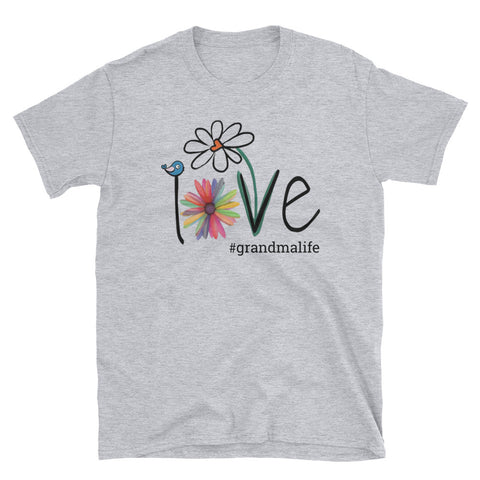 Image of Floral Love Grandma Life Unisex Softstyle T-Shirt, Mother's Day Gift For Grandma