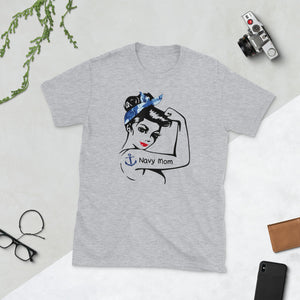 Navy Mom Shirt Strong Women Mother's Day Gift Short-Sleeve Unisex T-Shirt