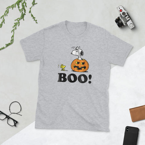 Image of Halloween Snoopy Woodstock Boo Short-Sleeve Unisex T-Shirt