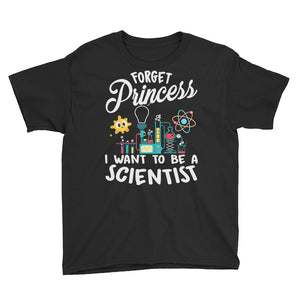 Personalized Forget Princess I Want To Be A Scientist Lightweight Fashion T-Shirt, Funny T-shirt For Kids With Custom Jobs Titles
