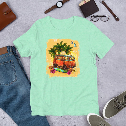 Image of Watercolor Summer Vacation Short-Sleeve Unisex T-Shirt, What's Up Beach Premium T-shirt