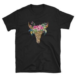 Mother's Day Cow Leopard Bull Skull Short-Sleeve Unisex T-Shirt