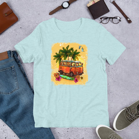 Image of Watercolor Summer Vacation Short-Sleeve Unisex T-Shirt, What's Up Beach Premium T-shirt