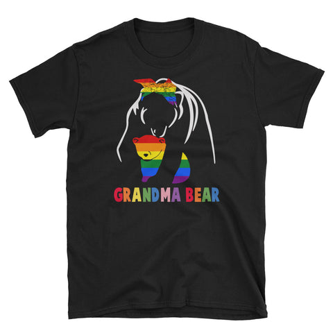 Image of Personalized Gramdma Bear Short-Sleeve Unisex T-Shirt, Gay Pride, Lesbian Pride Equal Rigts Rainbow, Mommy Bear Shirt, Proud Mom LGBT Shirt