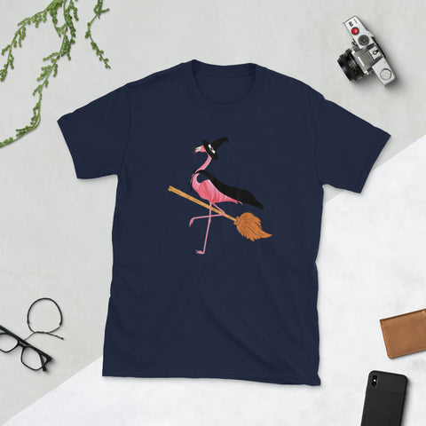 Image of Flamingo Witch Easy Halloween Costume Short-Sleeve Unisex T-Shirt