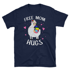 Free Mom Hug Llama Short-Sleeve Unisex T-Shirt, Cute Llama Shirt, Llama Mom Shirt